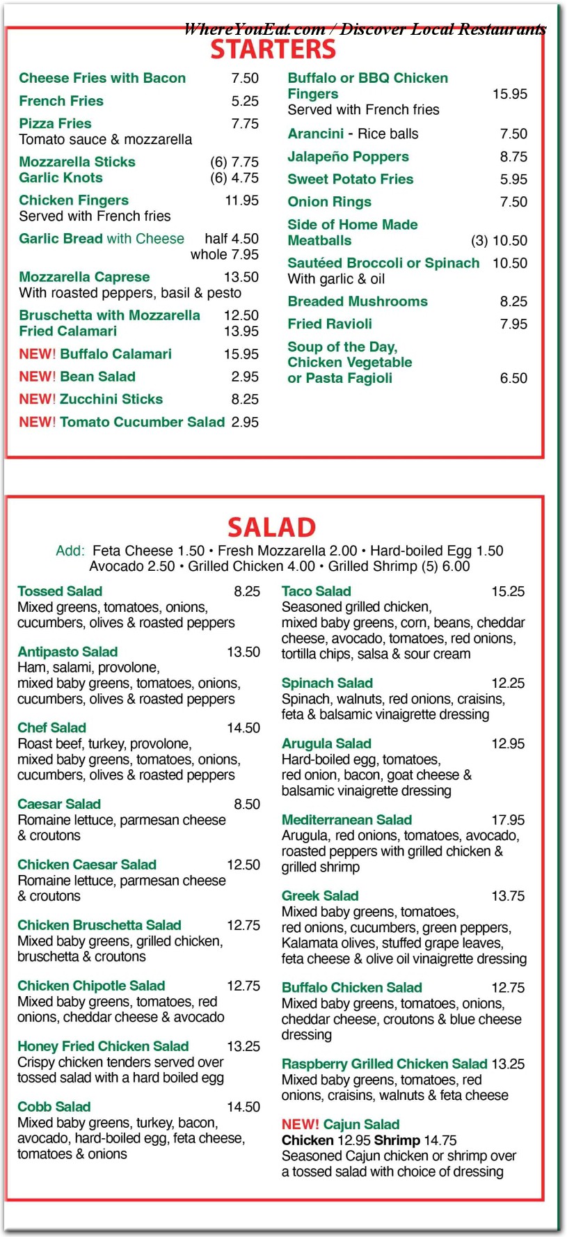 menu