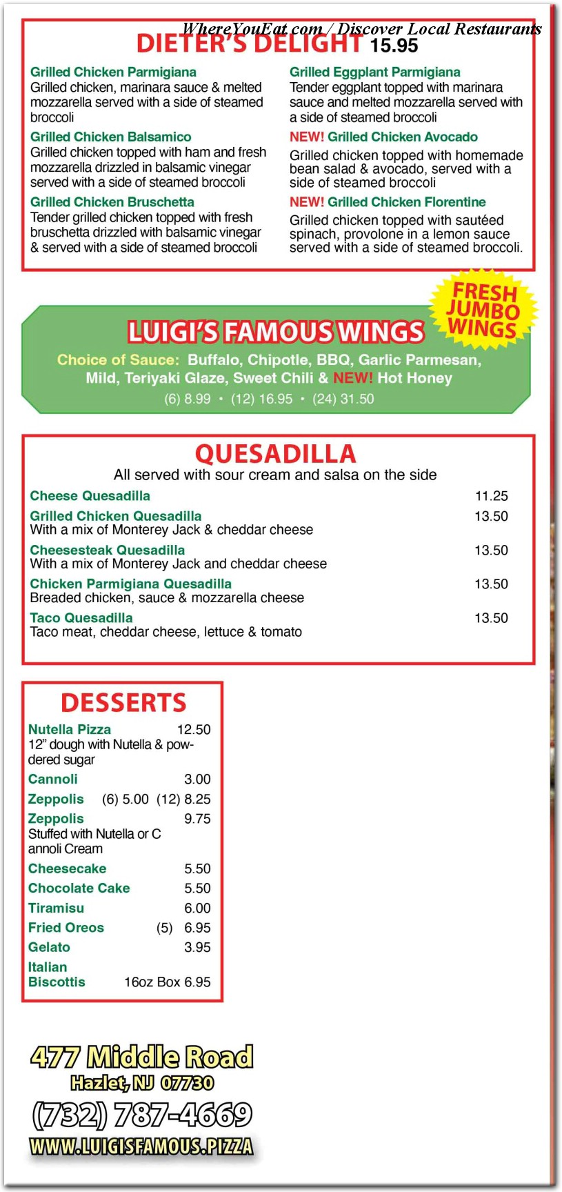 menu