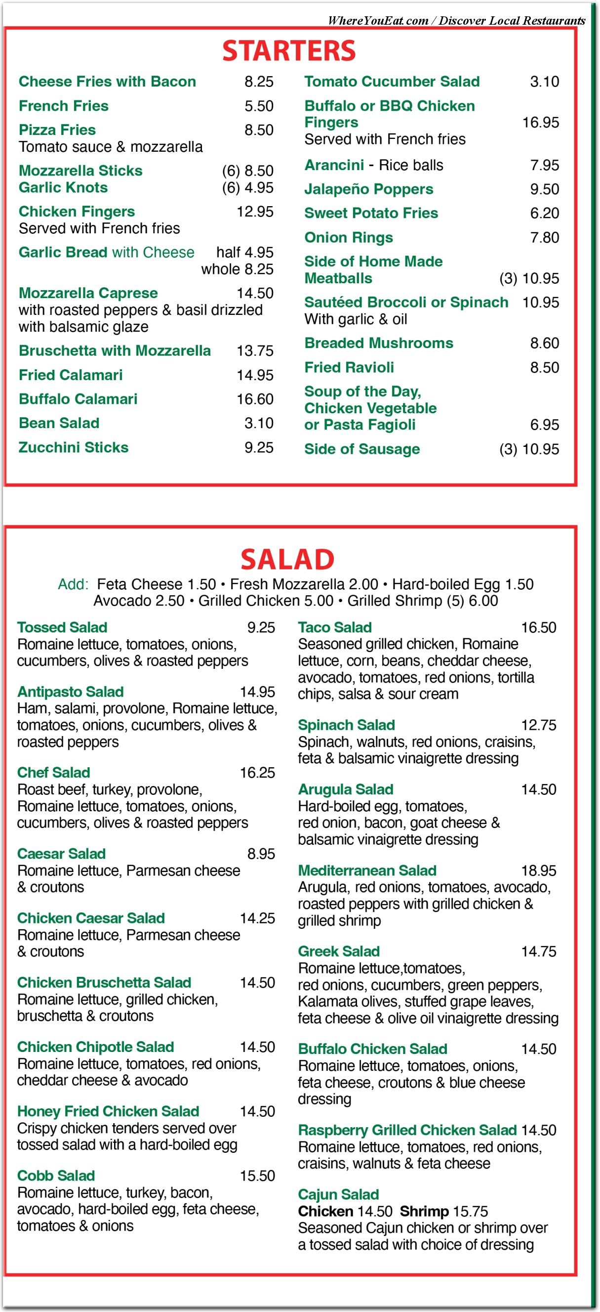 menu