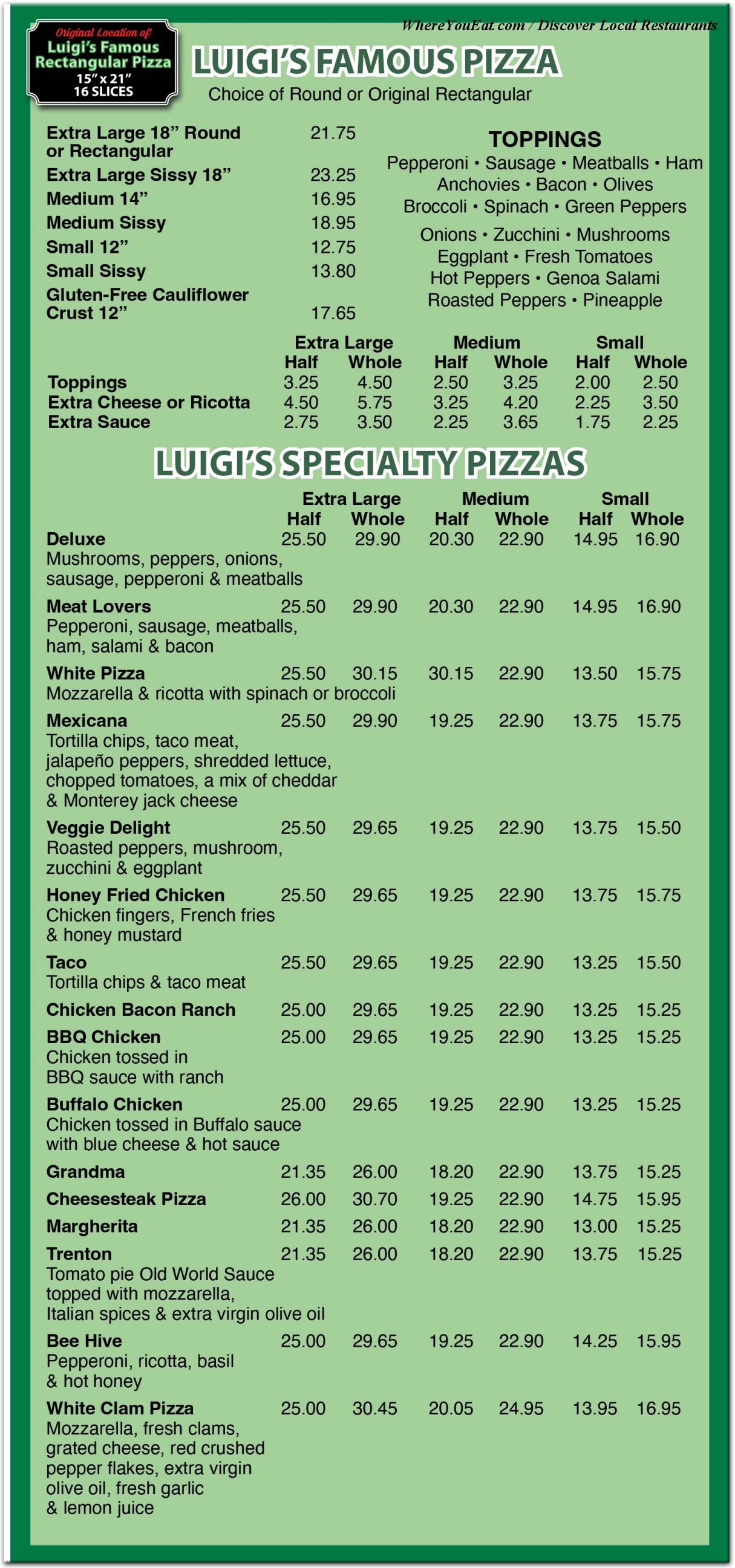 menu